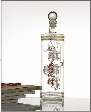 直管玻璃酒瓶厂家定制工艺玻璃内套彩龙酒瓶