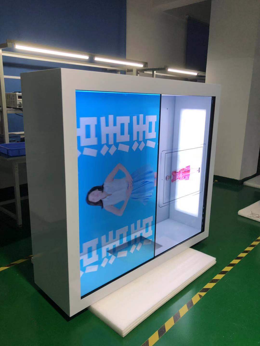 东莞惠华电子厂家直销透明液晶展示柜, 制造独特透明屏展柜?,?