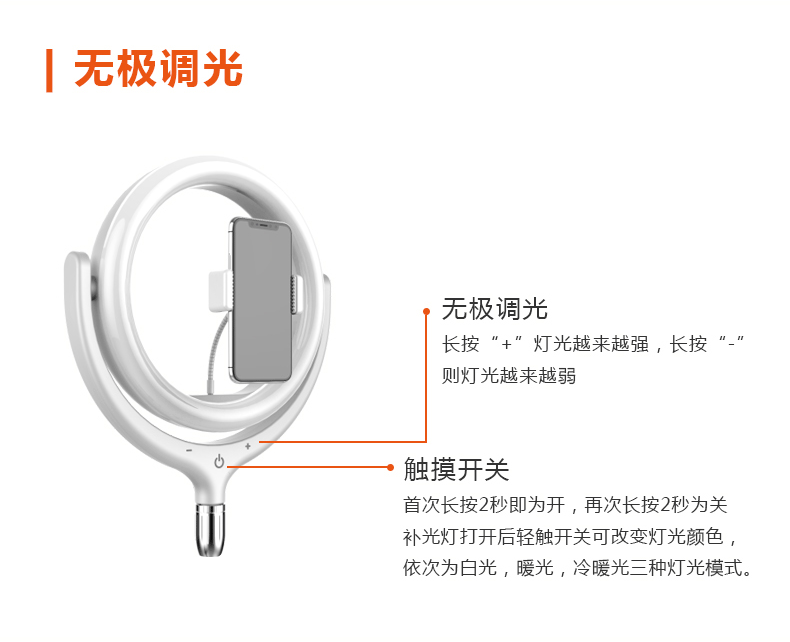 新款桌面直播360度翻转补光灯主播美颜打光自拍摄影拍照