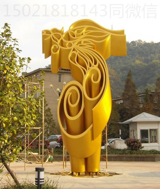 江西定制不锈钢龙雕塑 金龙腾飞 抽象金色雕塑摆件厂家