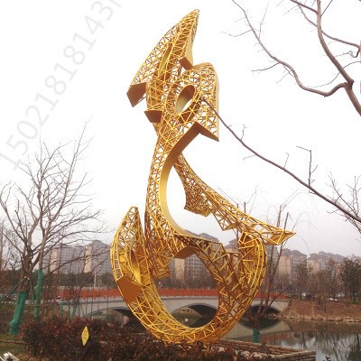 吉林 城市景观不锈钢金色鱼雕塑 抽象镂空金鱼雕塑施工图