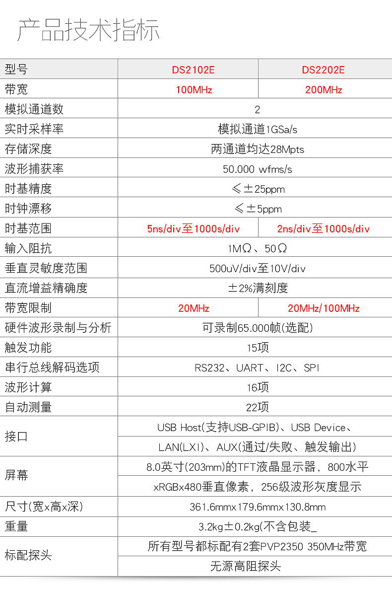 苏州普源DS2202E数字示波器