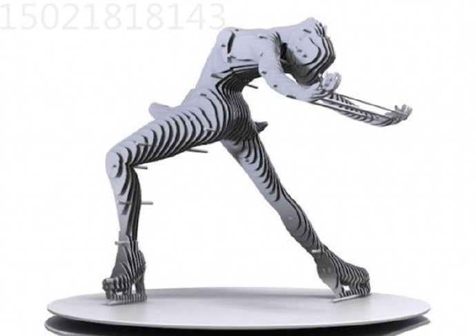 苏州金属切片人物雕塑 不锈钢舞蹈造型工艺品摆件