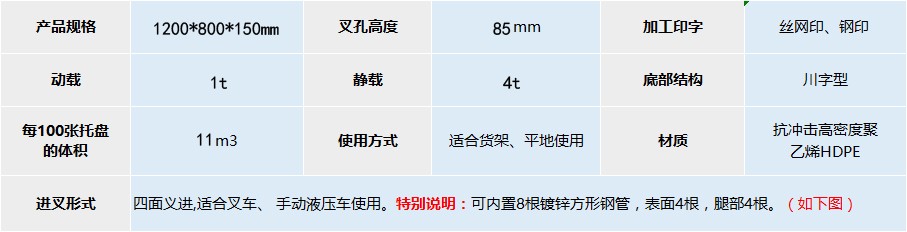 宁波浩腾塑业-1208平板川字塑料托盘生产厂家