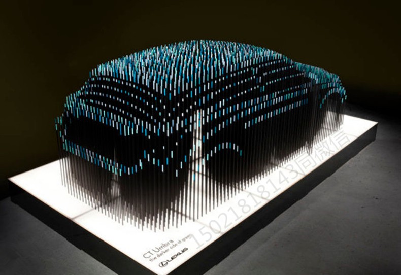 长沙金属切片组合汽车雕塑 展示大厅跑车模型观赏摆件