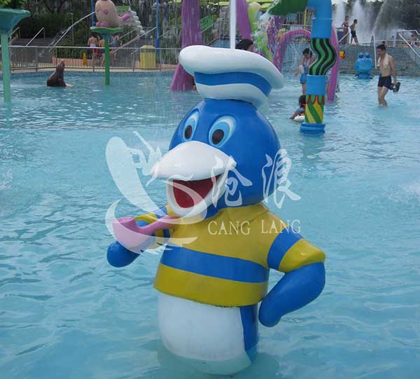 广州水上乐园设备厂家直销 戏水小品 水手鸭喷水