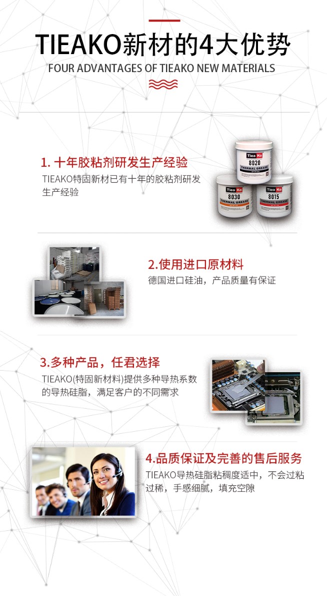 厂家直销特固2.0W白色导热硅脂 高效导热不固化LED灯家用电器硅脂