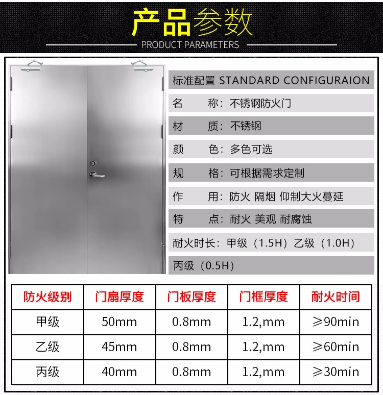 安庆不锈钢防火门价格，厂家直销，甲乙丙