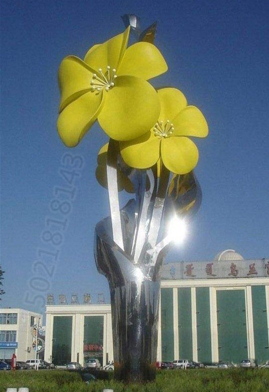 吉林植物园林黄蜂花雕塑 五瓣花朵产品制作图