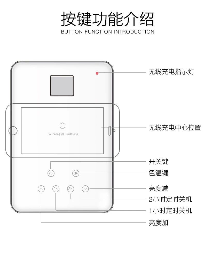 智能无线充电护眼台灯