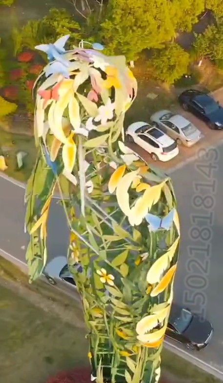 江苏大型不锈钢鲜花美人雕塑 镂空花朵人物定制工厂