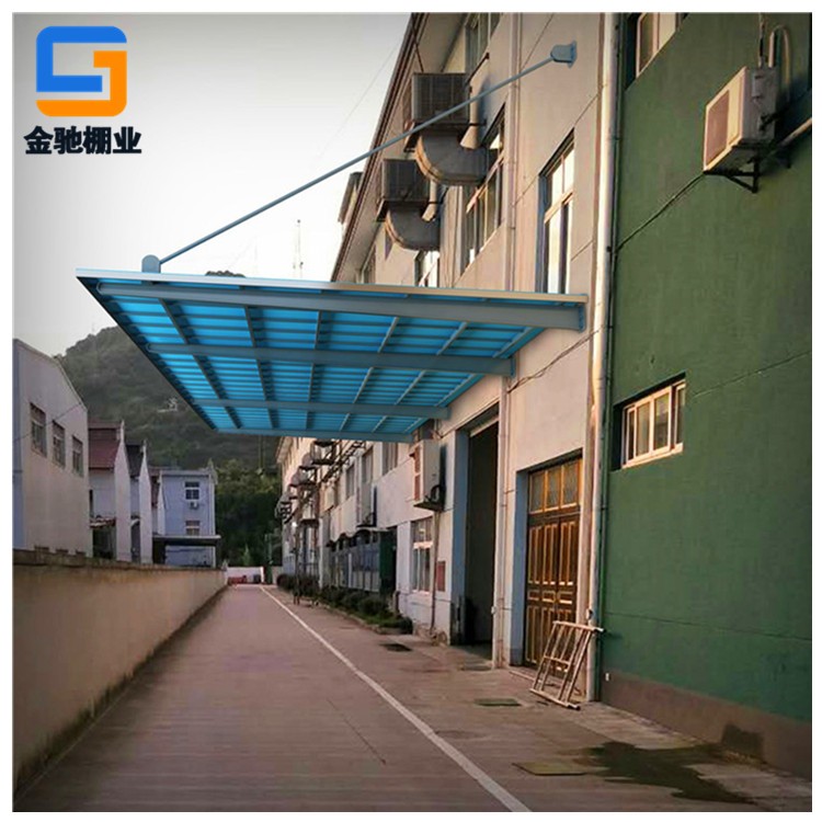 宁波厂家供应阳光板雨棚、办公楼门头雨棚、户外遮阳蓬