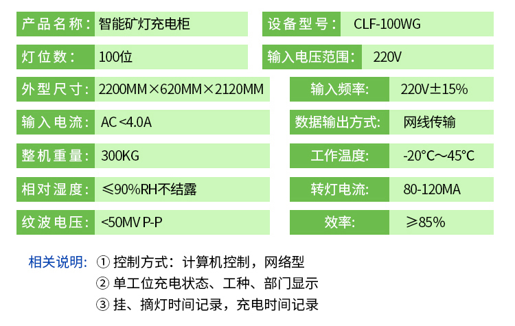 智能矿灯充电柜慧宁电子不锈钢CLF-100WG智能充电系统