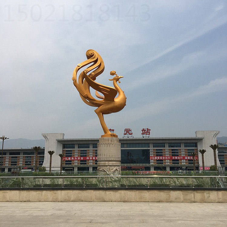 福州商业区不锈钢彩绘凤凰雕塑定制工厂