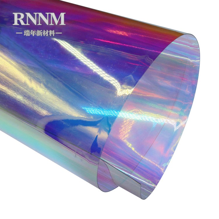 RNNM瑞年 厂家直销镭射幻彩膜 PVC彩虹膜 七彩透明膜 反光PVC膜