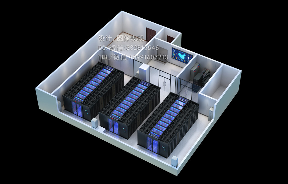 泉州3D户型效果图制作|数据机房|应急指挥中心效果图设计