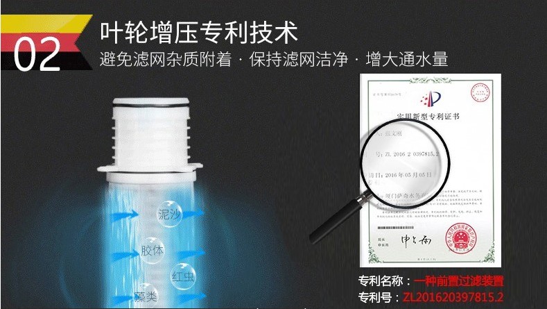 萨奇家用净水器紫外线反冲洗前置过滤器德国进口技术