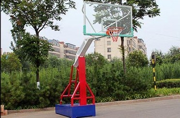 岳阳市移动仿液压篮球架现场施工