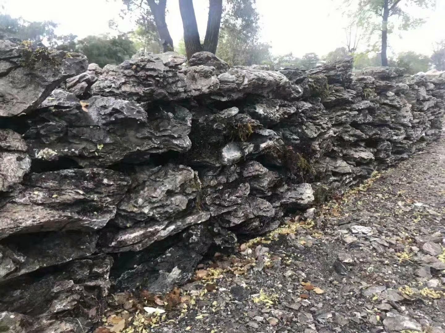 小型园林太湖石厂家大型别墅庭院布景假山石头天然原石围边黑山石