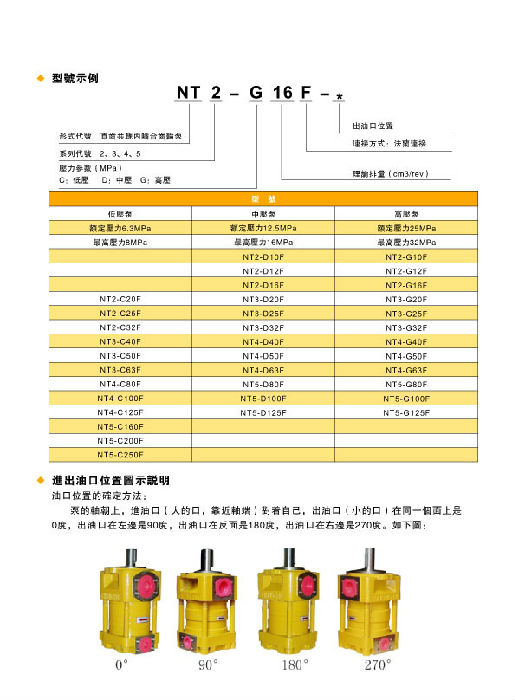 供应NT系列直尺共轭内啮合齿轮泵，NT5-G100F，G125F